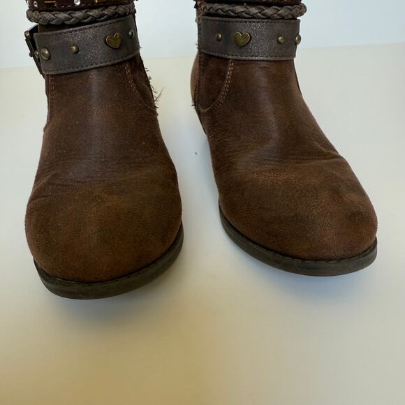 Mia Girl Jeyni Brown Faux Leather Buckle Ankle Boots - Picture 3 of 10